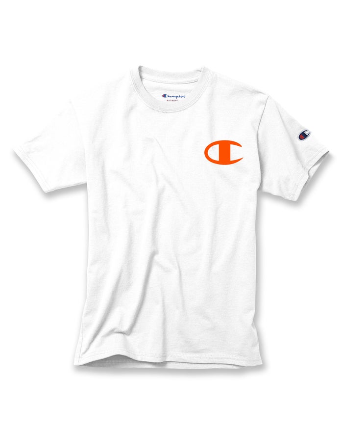 Champion Cotton Logo Pieces Erkek Çocuk Tişört Beyaz ( DPHSCA751 )